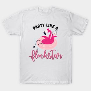 Party Like a Flockstar Flamingo T-Shirt